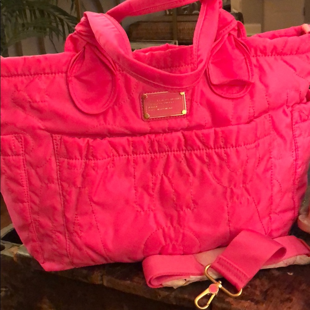 Marc Jacobs hot pink workwear bag